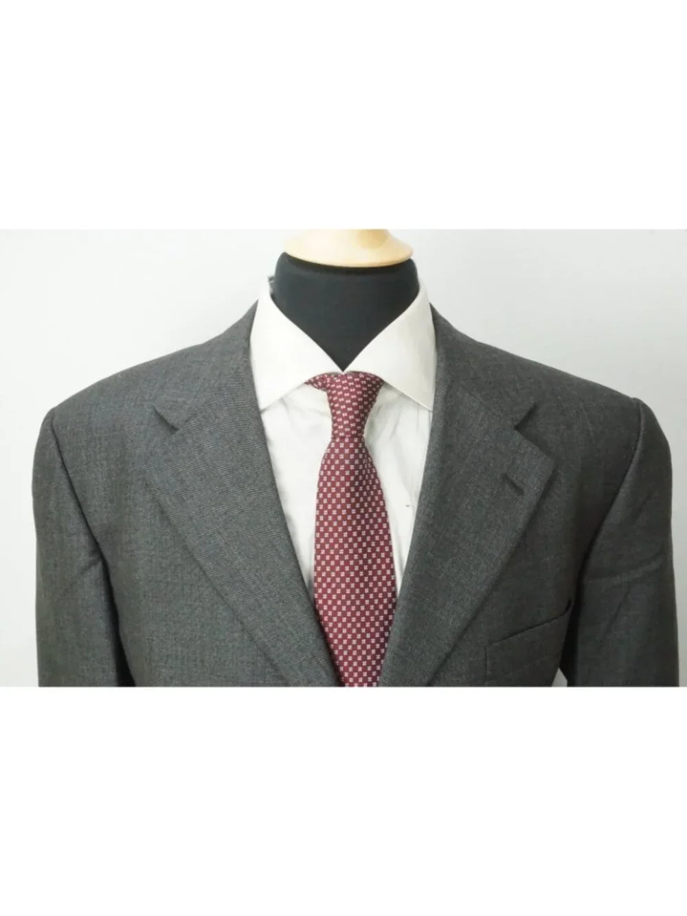 Burberry London Woven Solid Gray Wool 2 Pc Suit Jacket Pants Sz 44S BRAND NEW